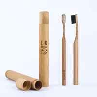 Bamboo Toothbrush Pack with Customized Logo, Round Handle