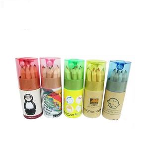 Juego de 12 Lápices de Colores Naturales Mini de 3.5 Pulgadas con Sacapuntas y Estuche de Tubo de Papel - Product Image 2