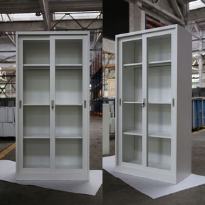 Nuevo archivador de estructura totalmente de acero con 4 estantes, 2 puertas corredizas de vidrio, Puerta de Hierro de cuerpo completo, archivador para oficina y escuela - Product Image 5