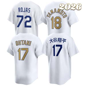 Camiseta de Béisbol 2026 para Hombre, Cosida, con Nombres de Jugadores como Mookie Betts, Freddie Freeman, Shohei Ohtani, Miguel Rojas, <span class=keywords><strong>Jackie</strong></span> <span class=keywords><strong>Robinson</strong></span>, Tallas S-3XL, Envío Rápido - Product Image 1