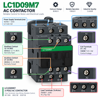 LC1D09M7 TeSys Deca Asli Original 3P 9A 220V AC 50/60Hz Kontaktor Koil Pemasangan Rel DIN untuk Kontrol Motor/Industri