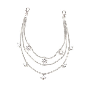 Cadena de cintura de aleación de zinc con diseño de cielo estrellado, sol y planetas, estilo punk, accesorio de uso diario para hombres y mujeres - Product Image 5