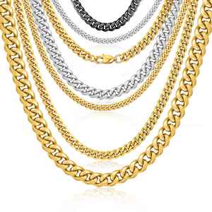 Collar de Cadena Cubana de Acero Inoxidable Chapado en Oro de 16 Pulgadas y 10 mm, Joyería Personalizada al por Mayor para Hombre y Mujer - Product Image 1