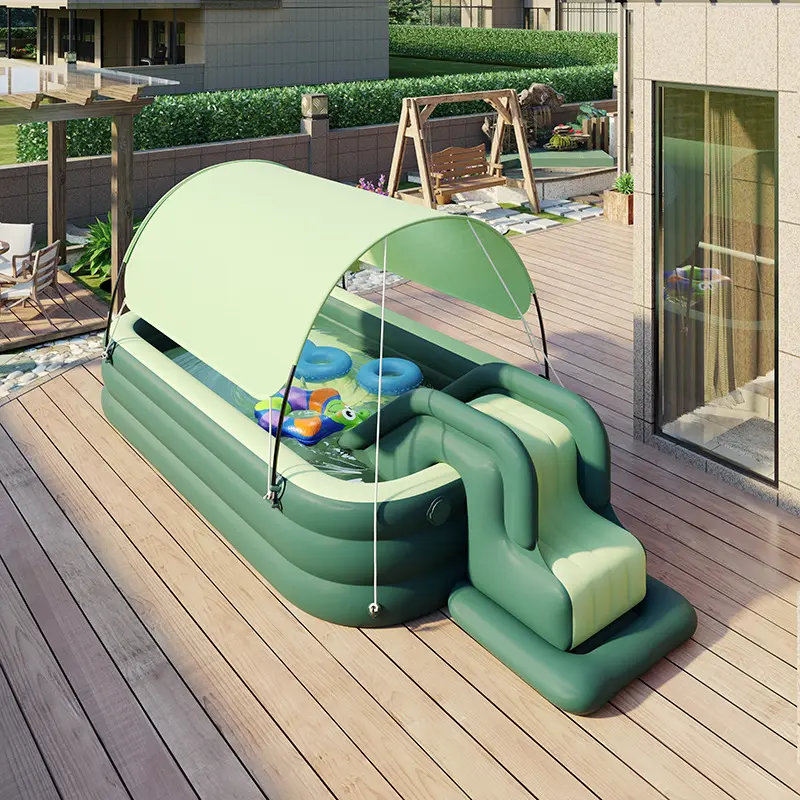 Garten Wasserpark Kunststoff Aufblasbarer Pool Wasser rutsche Ballon Swimmingpool mit Zelt für Kinder