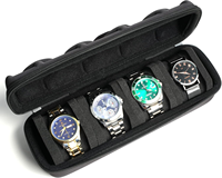 Étui de rangement pour montres EVA Travel à 4 emplacements, protection ultime, coque rigide, fermeture éclair, style simple, sortie d'usine OEM ODM
