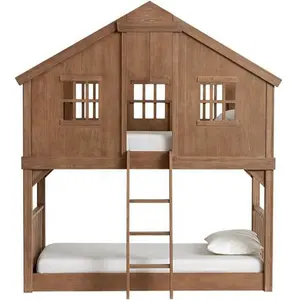 热卖儿童双层床木制家具树屋双过度张单人双层床