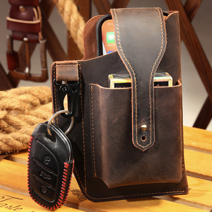 Marsupio Vintage in Vera Pelle per Cellulare con Cinturino a Fibbia per Uomo - Product Image 2
