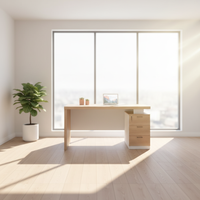 Bureau de travail moderne et simple avec tiroir, bureau d'ordinateur à domicile avec rangement, bureau compact pour petit espace