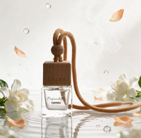 Diffuseur de parfum pour voiture en verre sérigraphié de forme unique, 5 ml, avec bouchon métallique pour l'application de parfum