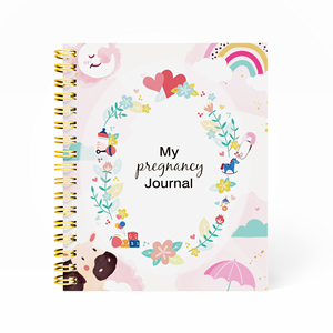 Impresión personalizada Mi diario de embarazo Recuerdo de tapa dura <span class=keywords><strong>Maternidad</strong></span> <span class=keywords><strong>Prenatal</strong></span> Diario Mensual Registro de memoria Mamá y bebé Diarios - Product Image 2