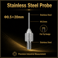 Sonde à pointe plate en carbure de tungstène SD0.5X10mm, filetage M2.5, pièce de rechange pour stylet de mesure d'indicateur de précision pour micromètre
