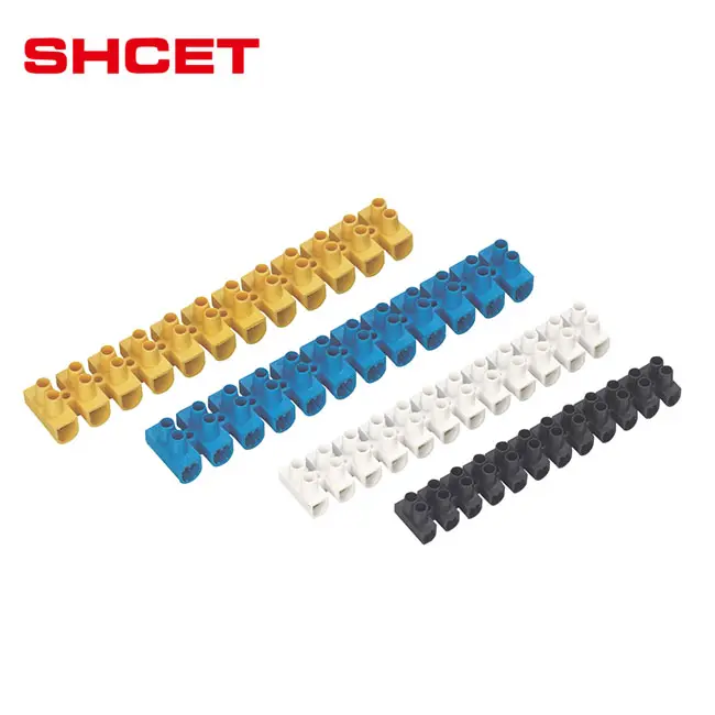 Low Voltage Electrical HFW U type H type PE PP PA White And Black plastic wire 10mm 10a terminal block barrier strip screw