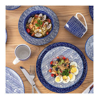 Ensemble d'assiettes à dîner en porcelaine moderne en gros, forme ronde, pour la vaisselle et les décorations de fête