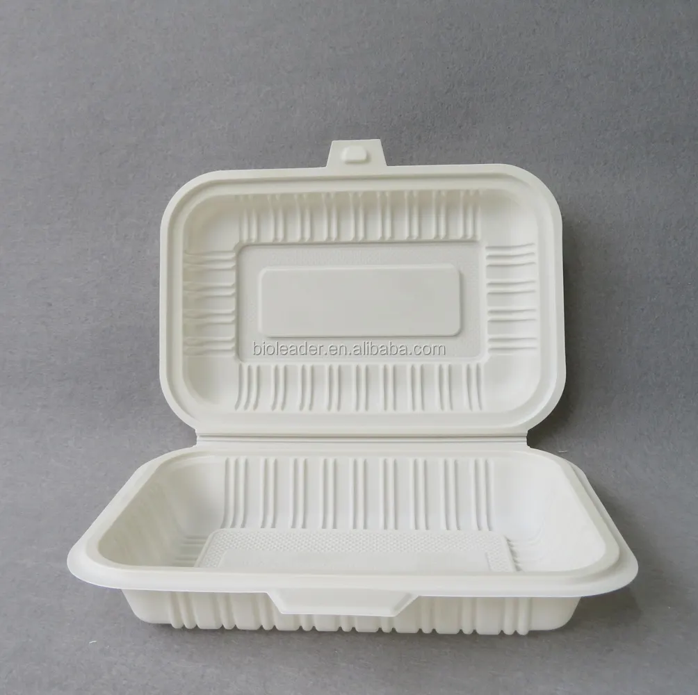 Degradable disposable plastic corn starch Bento clam shell lunch box