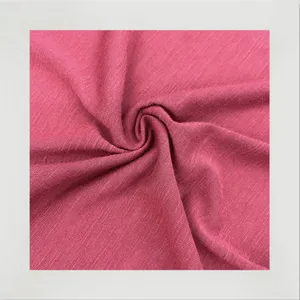 2024 Shaoxing Manufacturer Knitted Stretch 100% Polyester Single Jersey Slub Fabric For Sport Wear