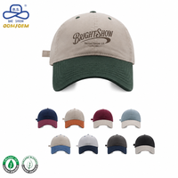 Casquettes de baseball en polyester non structurées de qualité supérieure, personnalisées avec broderie, style bicolore, pour unisexe, vêtements décontractés d'extérieur, OEM ODM