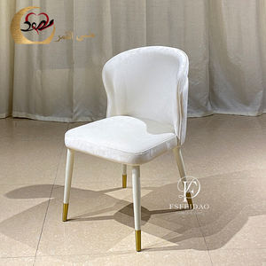 Sillas Metálicas Contemporáneas Nórdicas con Tapicería de Terciopelo Blanco para Eventos de Lujo - Product Image 1