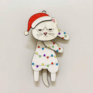 Adornos navideños de madera transfronterizos, decoraciones para árboles de Navidad, divertidos colgantes oscilantes - Product Image 4