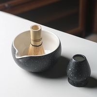 Bol à Matcha personnalisé couleur marque Matcha Chawan vente en gros ensemble Matcha noir