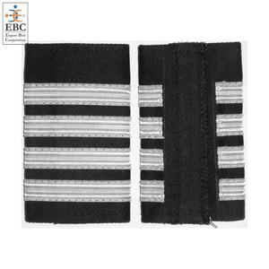 Fabric Cloth Badges Flight School Epaulette Metallic Gold Bars Select 1-4 Bar Stripes Pilot Slip-on Ties OEM Uniform <b>Caps</b> Wings - Product Image 4