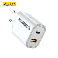 Chargeur PD Aspor A806 33W USB Type-C, adaptateur de charge rapide, mini câble USB, alimentation secteur, ordinateur portable, téléphones mobiles, prise US/EU/UK, 3-en-1
