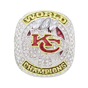 Anillo de Campeonato Oficial de los Kansas City Chiefs de la <span class=keywords><strong>NFL</strong></span> 2023-2024 de MAHOMES, Número 58, Chapado en Oro, Joyería de Aleación para Compromiso - Product Image 1