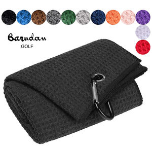 Serviette de golf en microfibre personnalisée avec logo, avec crochet, serviette en coton recyclé de haute qualité, accessoires de golf, livraison directe - Product Image 1