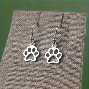 Orecchini pendenti a forma di zampa di cane, carini e versatili, per donna, gioielli alla moda per tutti i giorni - Product Image 5