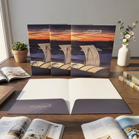 Dossier de présentation de luxe personnalisé, écologique, format A4, avec logo UV sélectif, anti-rayures, pelliculage mat, pour brochure artistique