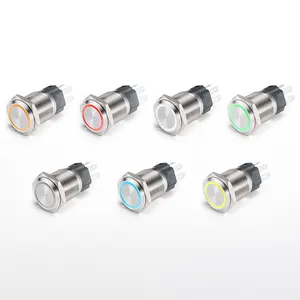 CHINA-Schalter 8Mm/10Mm/12Mm/16Mm/19Mm/22Mm/25Mm/28Mm/30Mm EIN AUS-Taste Metall-Druckknopf mit Anschluss-LED-Druckknopf leuchte