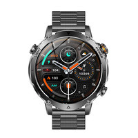 Montre connectée tactique robuste AK106, batterie de 1400 mAh, lampe torche LED, étanche IPX8, appels Bluetooth, suivi santé IA, Android/iOS