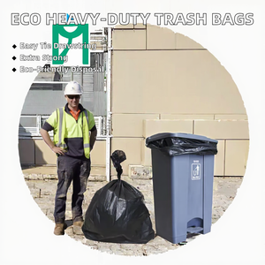 ถุงขยะครัวแบบมีเชือกผูก XC-BIO สำหรับงานหนัก ย่อยสลายได้ 100% ผลิตจาก PLA+PBAT หนา 0.5 มิล พร้อมพิมพ์ลายสกรีน - Product Image 2