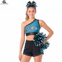 Ensemble de vêtements d'entraînement de cheerleading avec strass par sublimation, uniforme personnalisé pour l'entraînement de danse de cheerleading pour filles avec haut et short