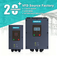 Variateur de fréquence vectoriel SINOVO haute protection IP65, résistant à la poussière, 220V 4Kw VFD pour pompe à eau, ventilateur industriel