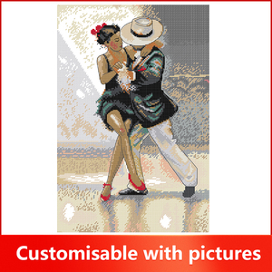 Kit Punto Croce NKF con Motivo <span class=keywords><strong>Pas</strong></span> <span class=keywords><strong>De</strong></span> <span class=keywords><strong>Deux</strong></span> Stampato in HD, Set per Decorazione Casa, Kit Ricamo Fai-da-Te, Panno Aida 11CT 14CT - Product Image 2