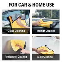 Serviettes en microfibre pour le detailing automobile, épaisses et moelleuses, super douces, double face, pour le nettoyage, le lavage, le polissage, sans peluches