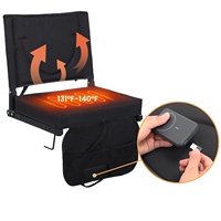 Chaise de camping chauffante pliable portable avec siège alimenté par USB réglable pour l'extérieur et la voiture
