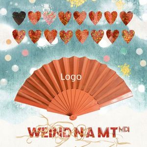 Abanico Plegable Personalizado al por Mayor con Logotipo para Boda, Estilo Tradicional Ecológico en Blanco, Rojo y sin Diseño, Regalo de Boda - Product Image 2