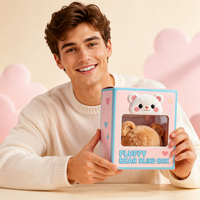 Boîte à surprise en peluche personnalisée en matériaux recyclés écologiques, boîtes pliables créatives en vrac avec fentes, en carton kraft blanc