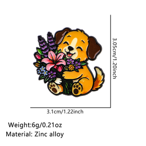 Broche de la <span class=keywords><strong>serie</strong></span> Animales con Flores para Ropa, Pin de Solapa para Mochilas, Pin de Esmalte Suave, Pin para Bolsos, Insignias, Accesorios, Regalo - Product Image 3