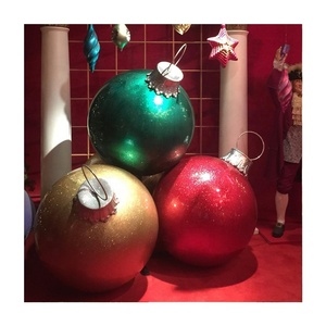 Bola de Navidad Grande de Fibra de Vidrio para Decoración Exterior, Adornos Navideños Grandes para Exteriores Comerciales - Product Image 1