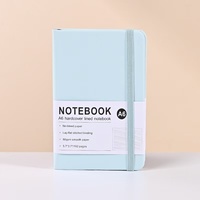 Carnet de notes A6 noir en cuir végétalien personnalisé de haute qualité, avec boîte de rangement grise pour fournitures scolaires et de bureau, vente en gros