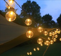 Guirlande lumineuse solaire G50 pour jardin, étanche IP44, LED blanc chaud, décoration de Noël et de fêtes en extérieur, angle de faisceau 360°