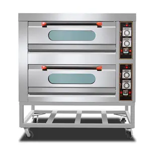 Oven Fabrikant Commerciële 3 Dek 6 Trays Pizza Oven Gas Bakkerij Oven Prijzen Te Koop