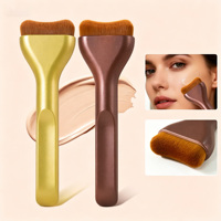 Pinceau de maquillage le plus vendu : Pinceau correcteur en forme de langue à tête plate non absorbante, en poils synthétiques