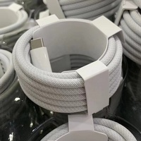 Kabel Pengisian Cepat 240W Type-C ke Type-C 5A dengan Kotak USB C 60W 1M 2M Chip E-mark Kabel Data Jalinan Nilon untuk iPhone Laptop