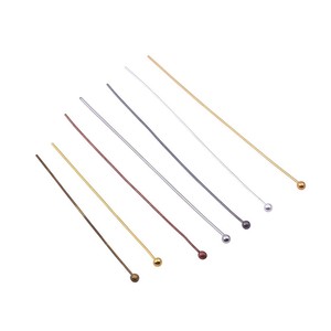 Copper Ball Head Pins 50mm Round Head <b>Beaded</b> <b>Needles</b> For Necklace Making Jewelry Findings Components DIY Craft Supplies - Product Image 5