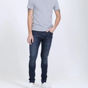 กางเกงยีนส์ทรงสกินนี่สีน้ำเงินเข้มสำหรับผู้ชาย สไตล์ลำลองสำหรับฤดูใบไม้ร่วง - Product Image 4