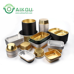 Gold And Black Disposable Food Container Aluminium Trays Lunch Box Aluminum Foil Tray Can Be Used In Microwave Oven Refrigerator