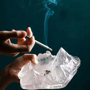 Cendriers en verre givré style iceberg, accessoires pour fumeurs, résistants aux chocs - Product Image 1